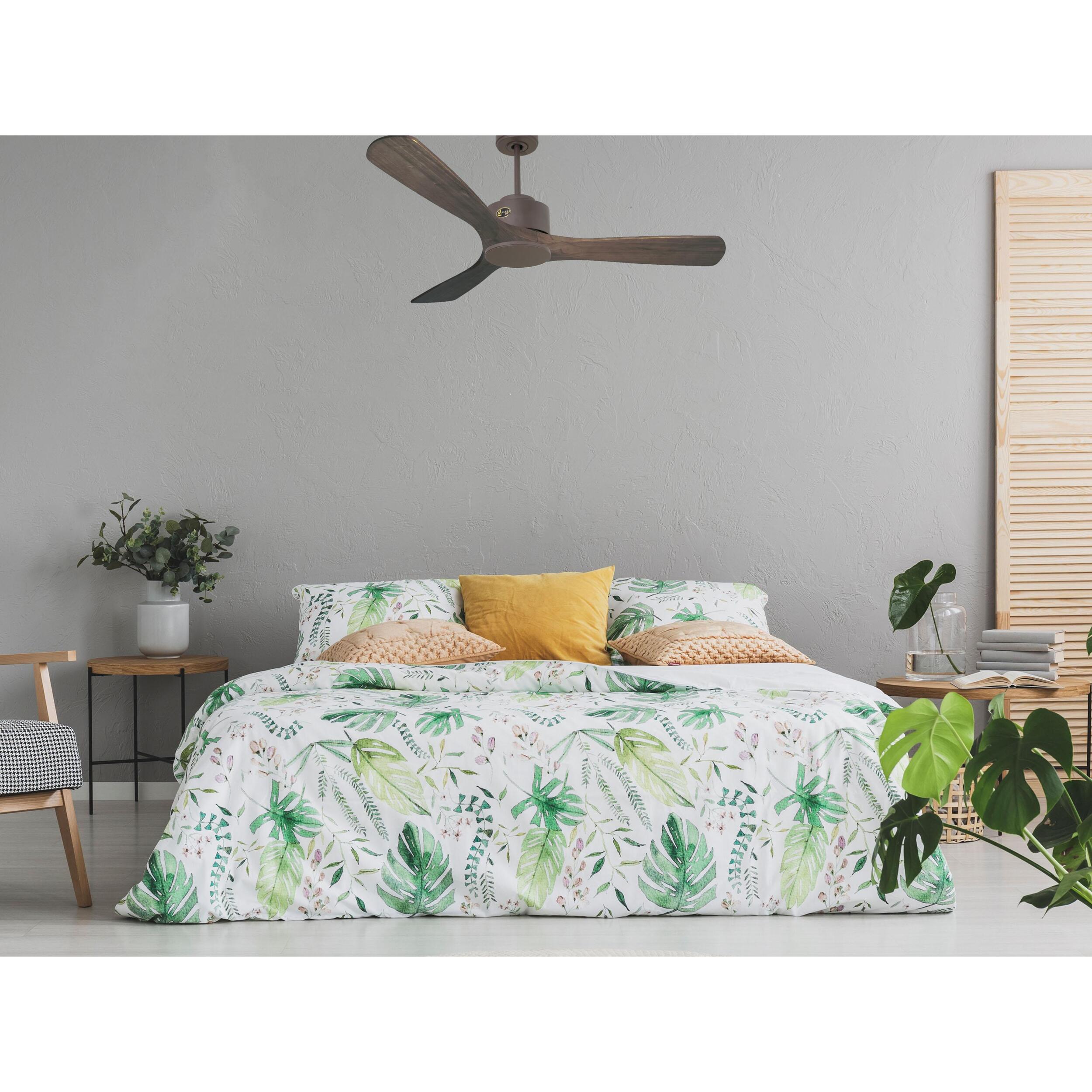 Ventilateur de plafond ø132 cm avec Wifi Réversible Hypersilence 40   W Chocolat