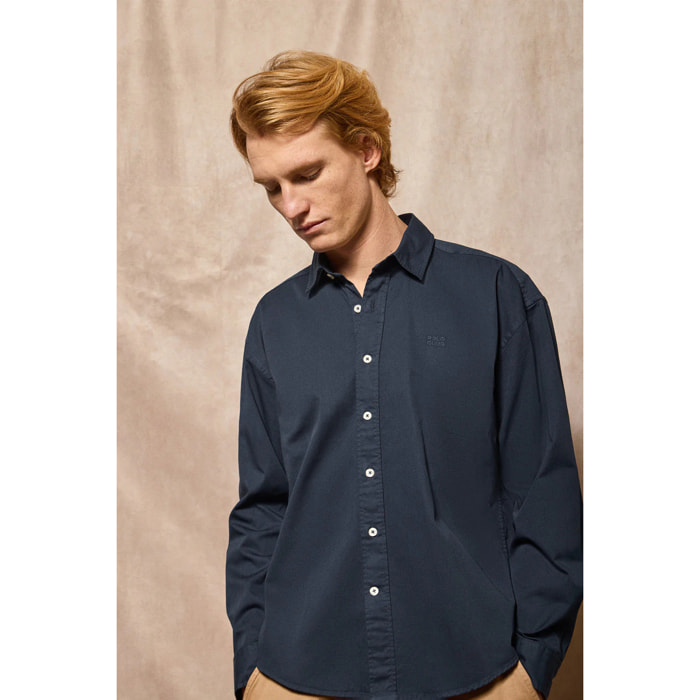 Camicia loose fit blu marino con logo Polo Club