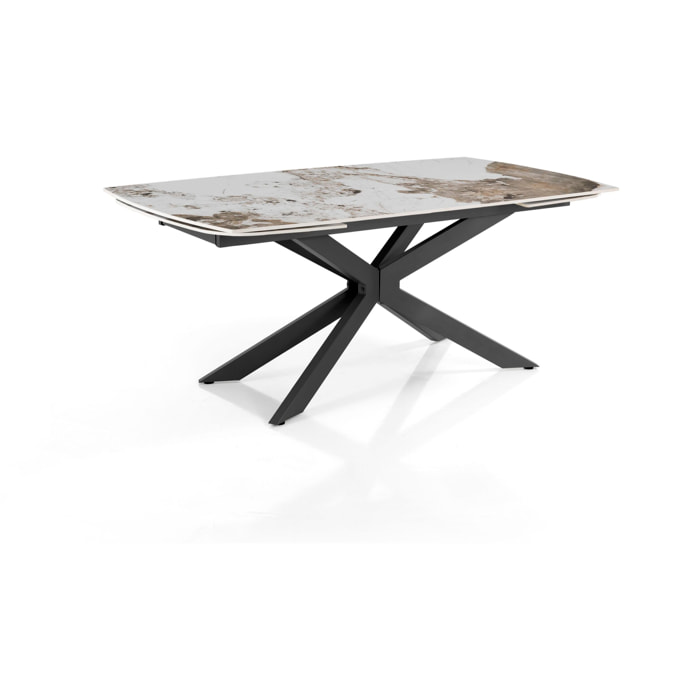 Tomasucci GEMY 160 ONICE MARBLE - Table ovale extensible NOIRE