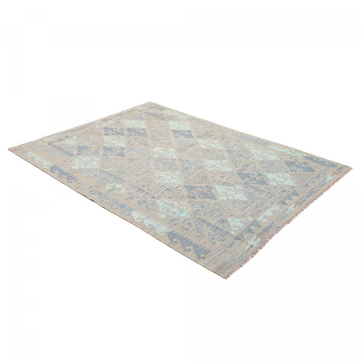 Tapis kilim au motif géométrique, tissage plat naturel, OJAG