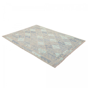 Tapis kilim au motif géométrique, tissage plat naturel, OJAG