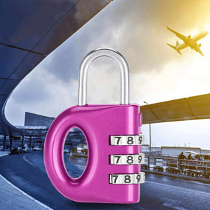 Candado de seguridad antirrobo con combinación numérica para mochilas y maletas.