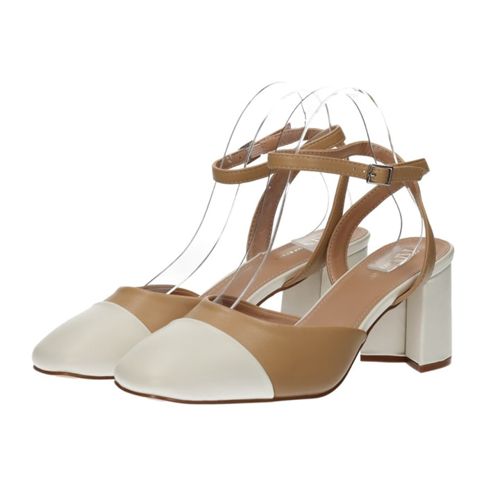 Décolleté sling back Donna Tata Italia Bianco