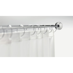 Barre tringle pour rideau de douche d'angle à fixer en Inox SLIM 170x75cm Chromé Spirella