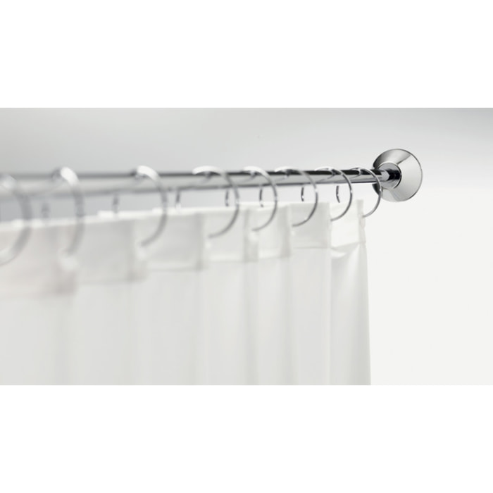 Barre tringle pour rideau de douche d'angle à fixer en Inox SLIM 170x75cm Chromé Spirella
