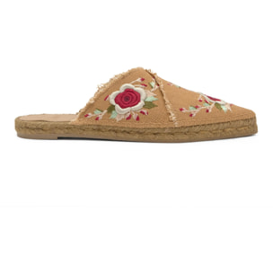 Alpargata plana Rosana estilo babucha en lino bordado by ETRO