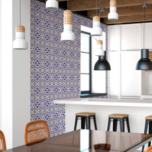 Stickers muraux - Sticker Mural Carrelage adhésif Cuisine Salle de Bain - 30 STICKERS CARRELAGES AZULEJOS TEOFILO