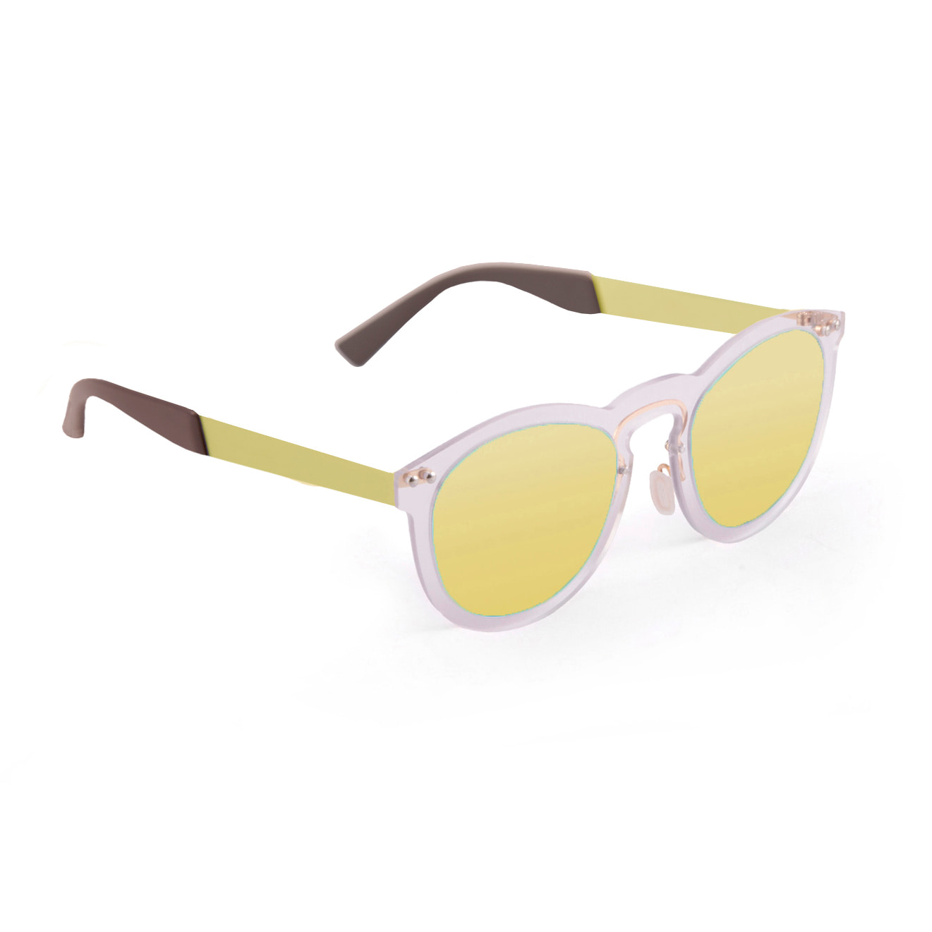 Gafas de sol OCEAN IBIZA - Revo amarilla con montura azul claro espacial y patillas metálicas doradas