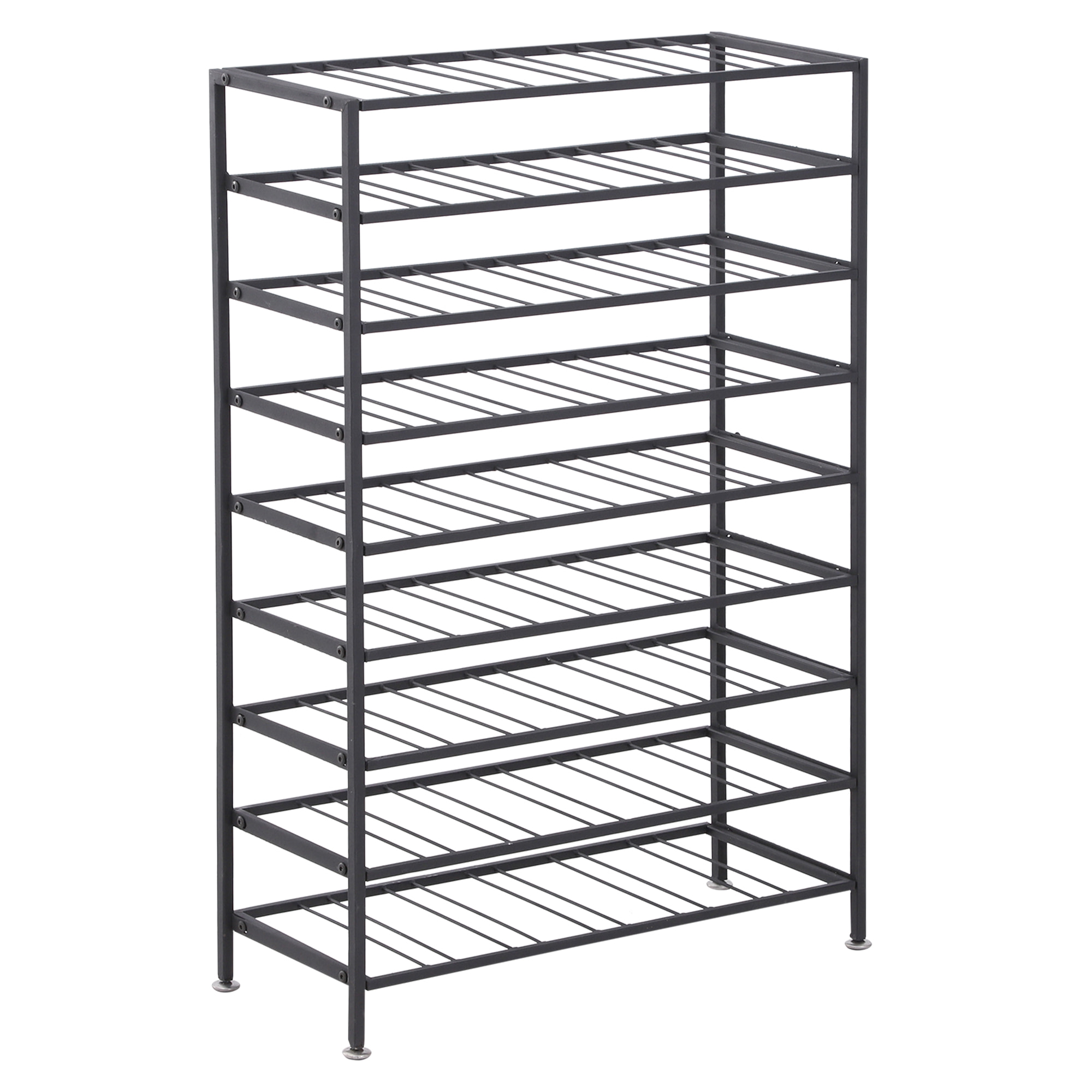 Étagère à vin rack pour bouteilles range-bouteilles capacité 54 bouteilles dim. 63L x 25l x 91H cm métal noir