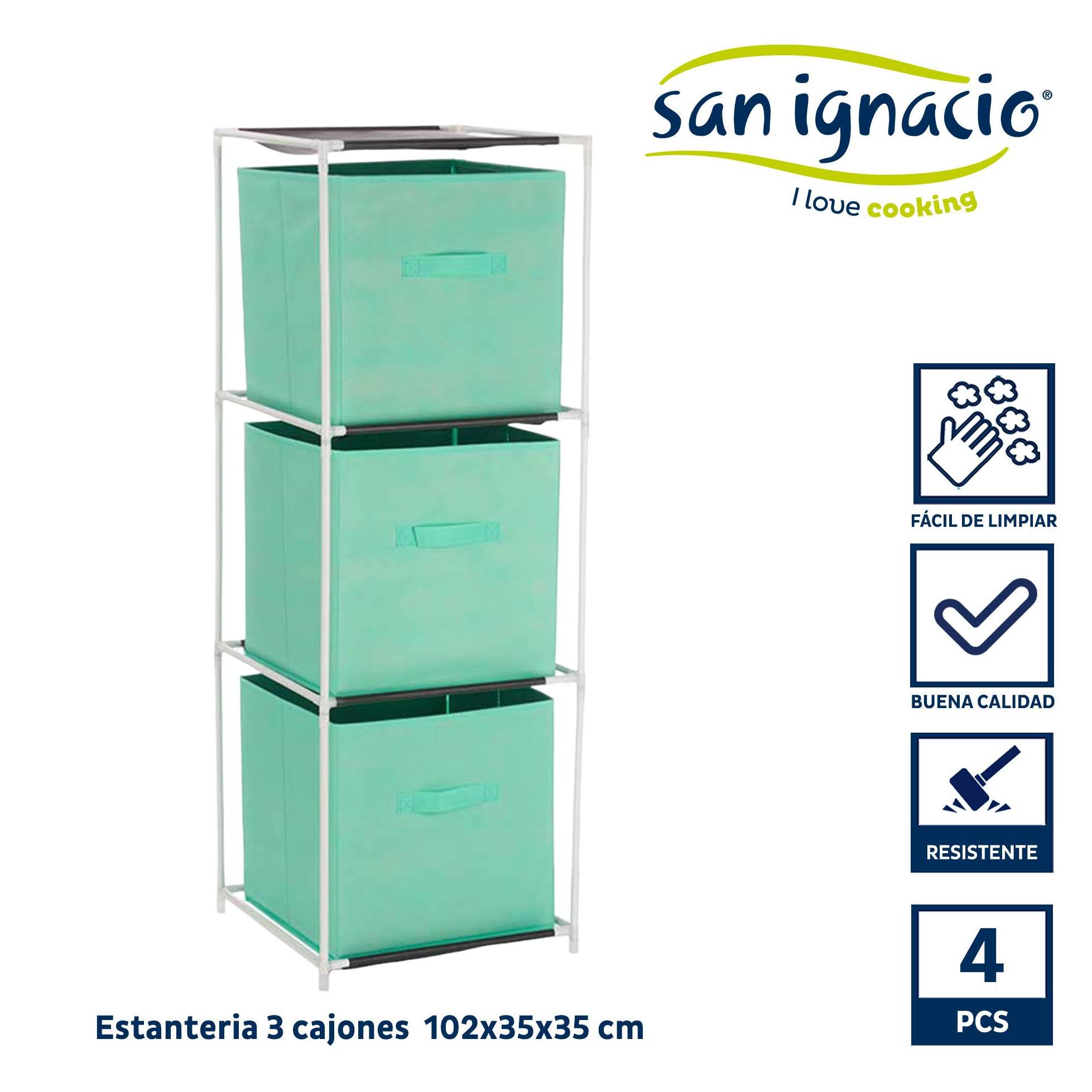 Estanteria 3 cajones tnt menta colección kipit