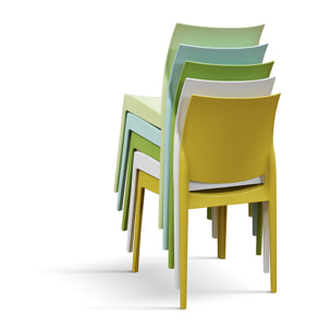 Set di 4 sedie HOBIE BEACH in polipropilene azzurro pastello, impilabili