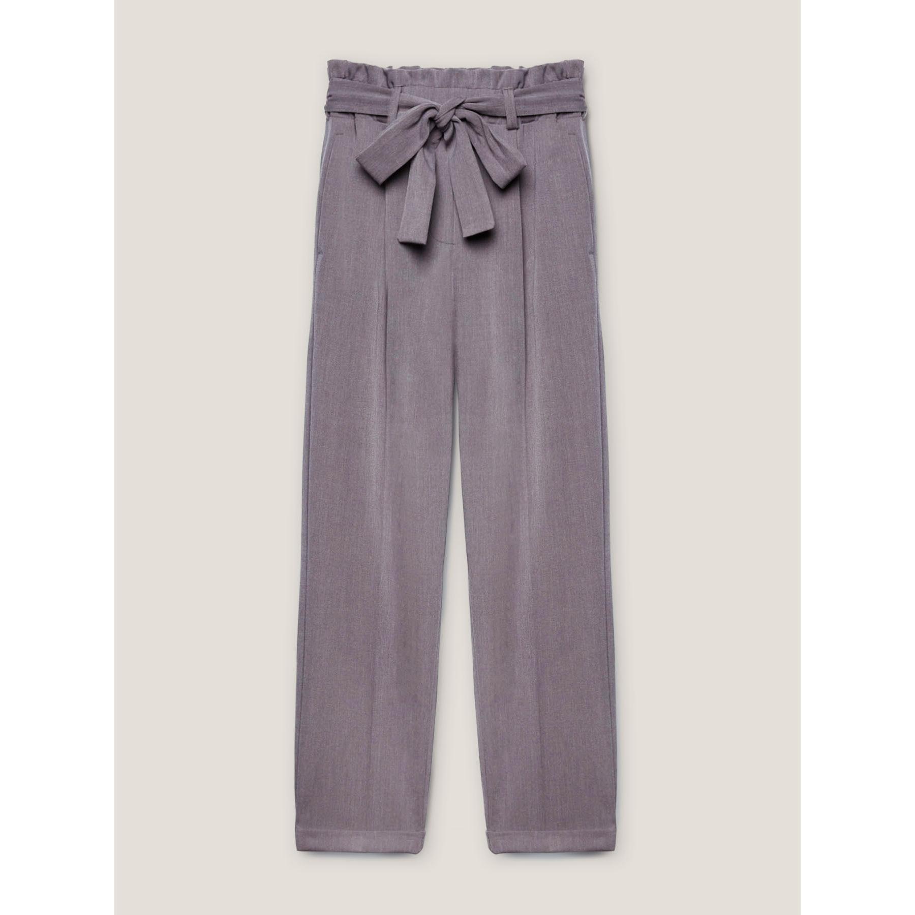 Motivi - Pantalón con pinzas y cinturón - Gris