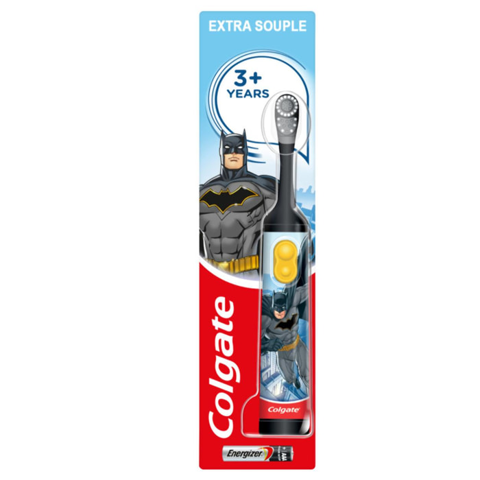 Pack de 6 - Colgate - Brosse à dents électrique à piles enfant Batman Extra Souple