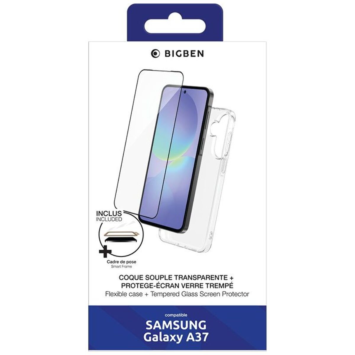 Coque BIGBEN CONNECTED A37 coque transparente +verre trempé GRS