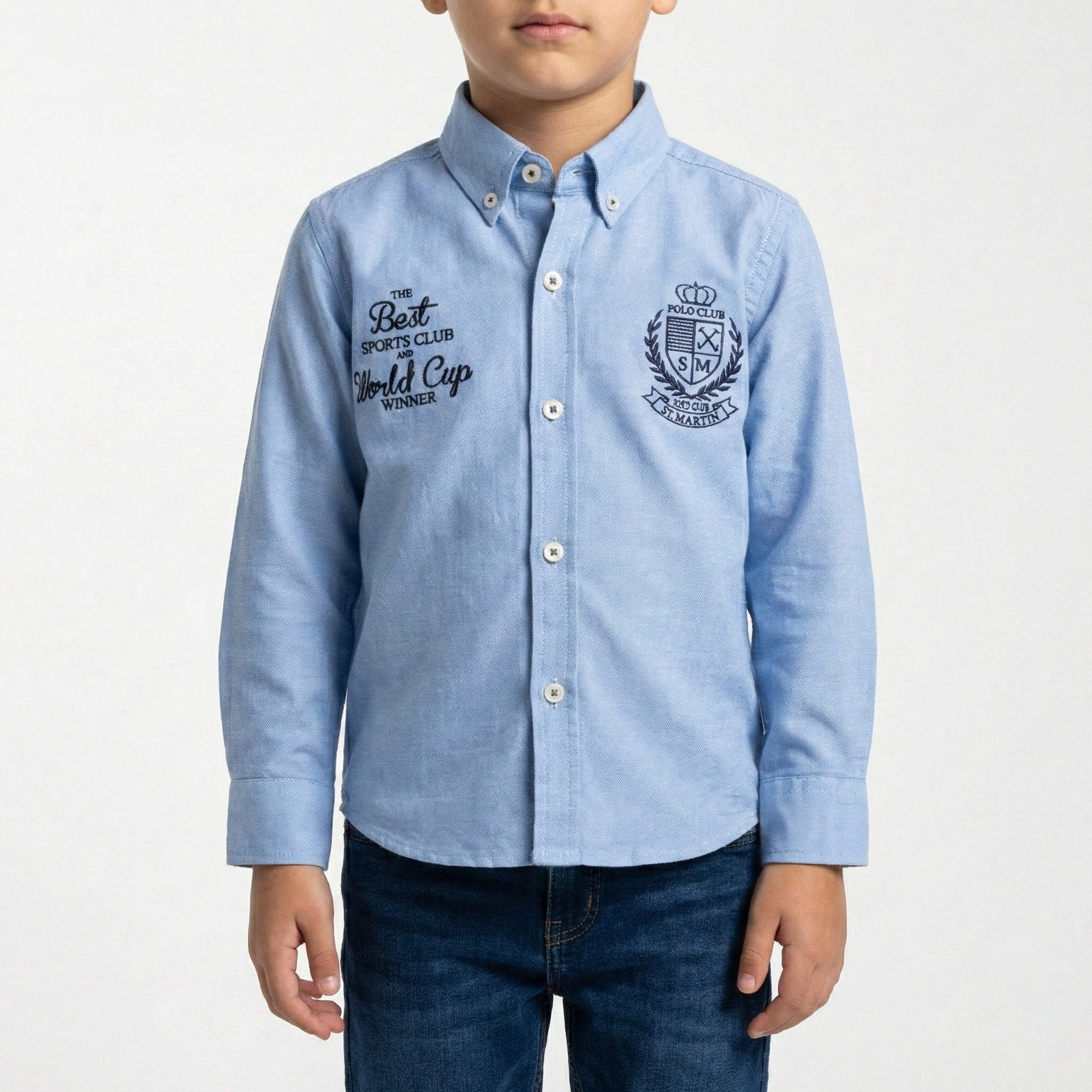 Camicia oxford con ricamo logo