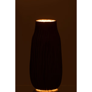 J-Line vase Rainures - verre - noir/or - medium  - 26 cm de hauteur