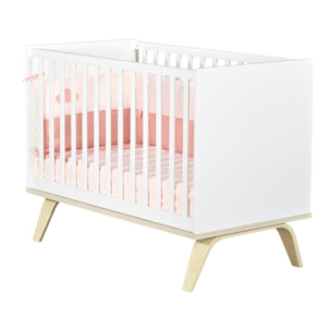 Lit bébé 120X60cm en bois blanc