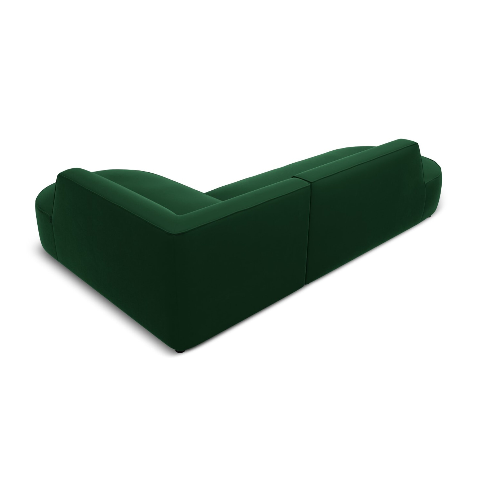 Canapé d'angle droit "Charles" 4 places en velours vert