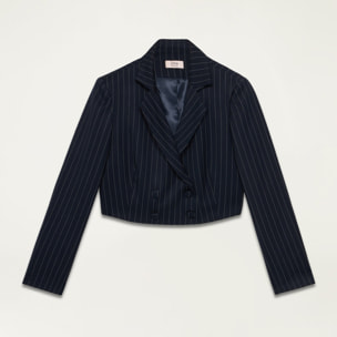 Oltre - Cropped pinstripe blazer - Azul