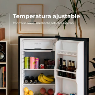 Frigorífico Mini EVVO F24BK, 91 L, Negro, Bajo consumo