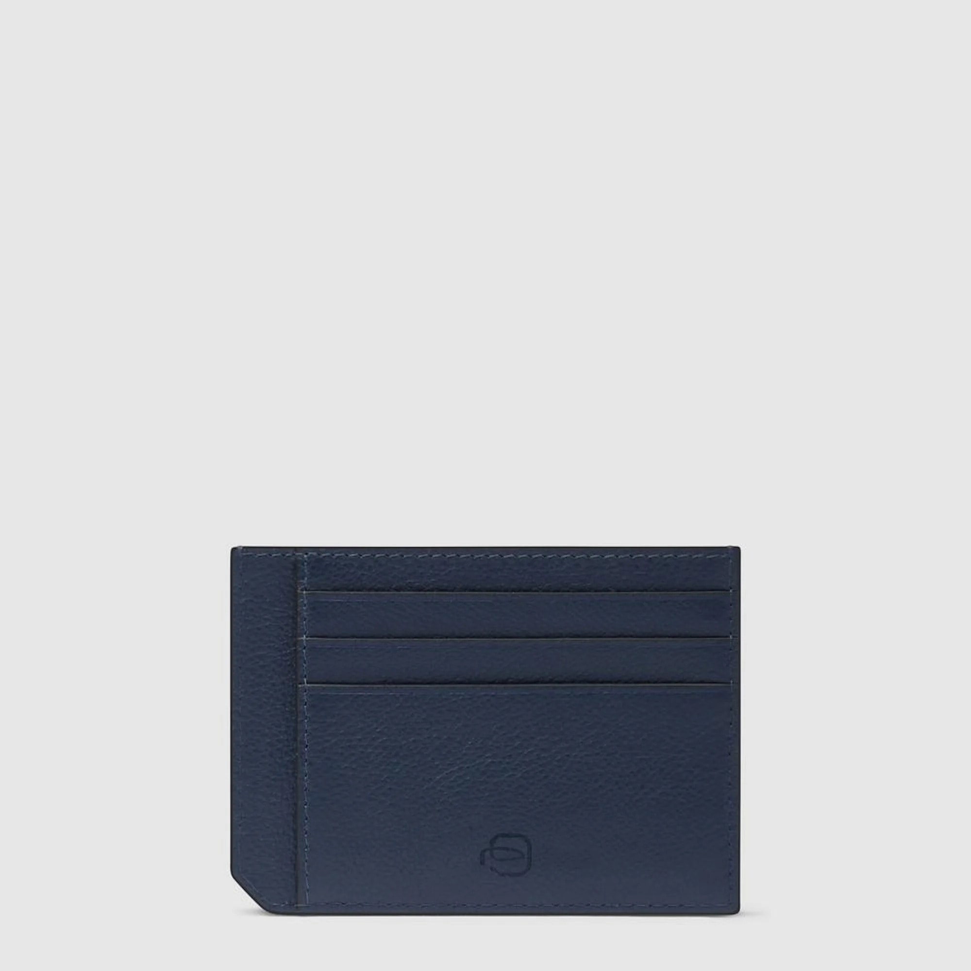 Piquadro Portacarte di credito sottile in pelle, schermato con protezione RFID