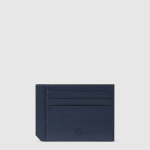 Piquadro Portacarte di credito sottile in pelle, schermato con protezione RFID