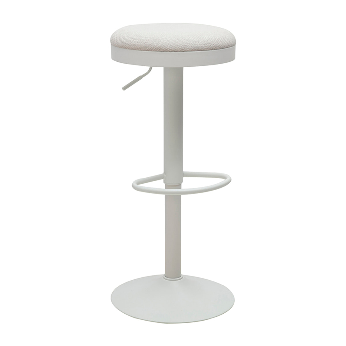 Tabourets de bar réglables en tissu chenille écru et métal (lot de 2) THOR