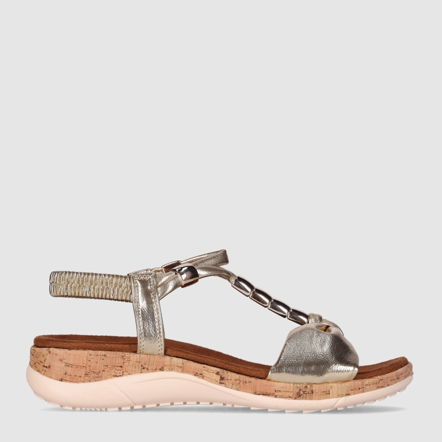 Sandalias - Oro - Tacón: Bajo