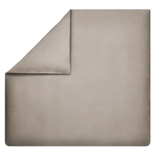 Housse de couette unie en satin de coton bio, TEOPHILE, Taupe Gazelle