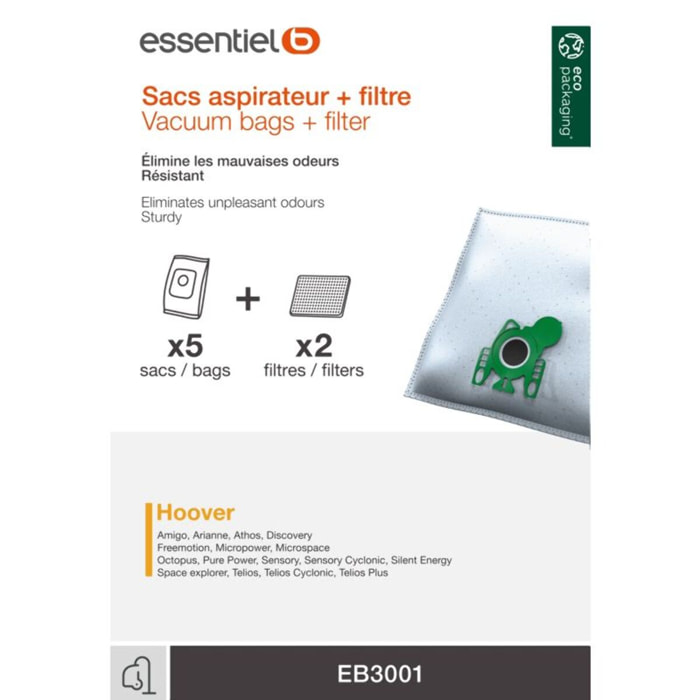 Sac aspirateur ESSENTIELB EB3001