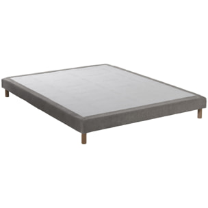 Ensemble matelas mémoire de forme MEMORIA + sommier, chenille bouclettes Gris clair