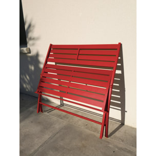 MARIUS - Banc de jardin pliant en aluminium rouge carmin