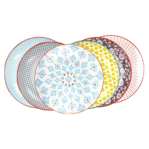 Lot de 6 grandes assiettes design 1, SABAE