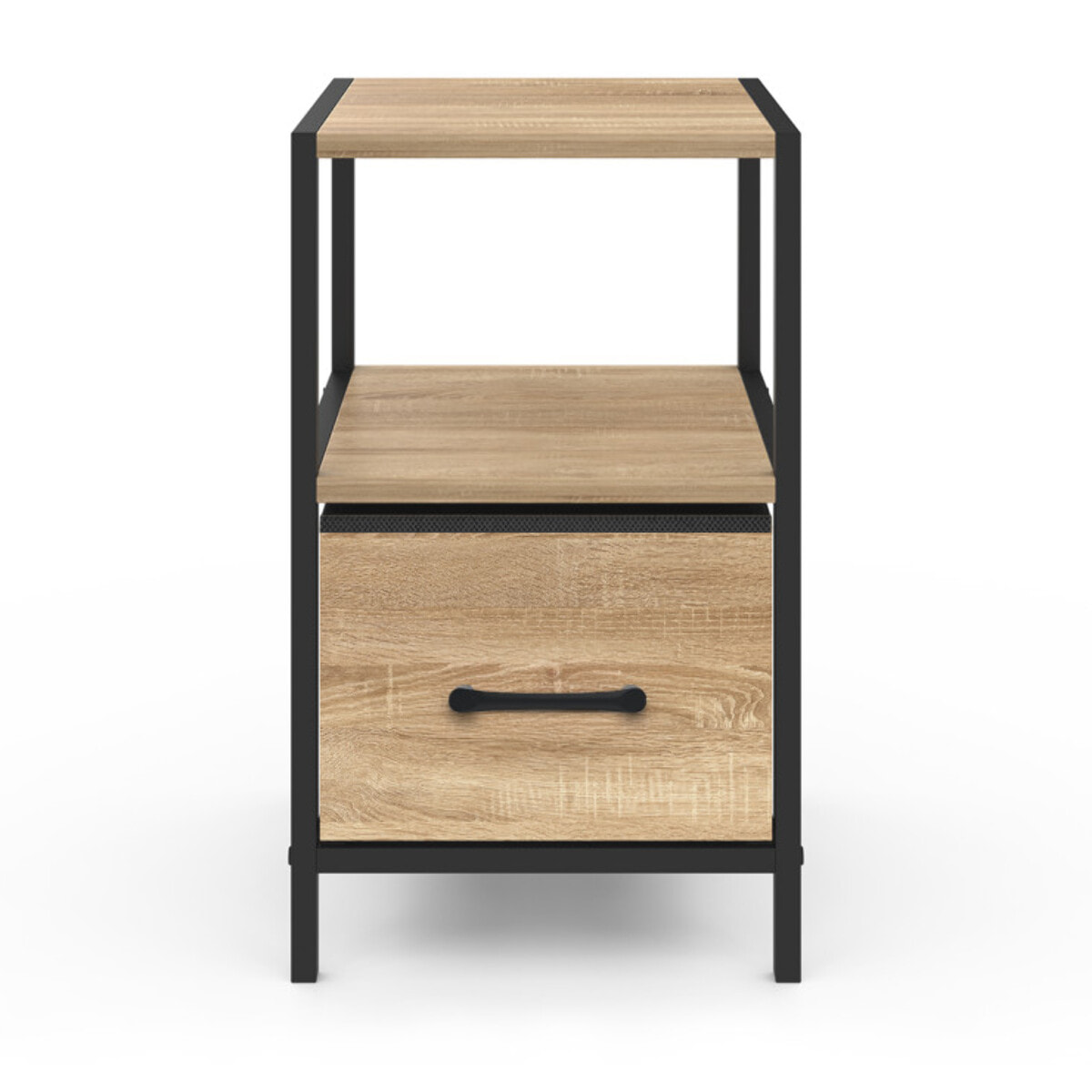 Tables de chevet Iris avec 1 tiroir et 1 niche - lot de 2