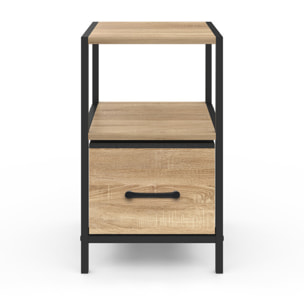 Tables de chevet Iris avec 1 tiroir et 1 niche - lot de 2