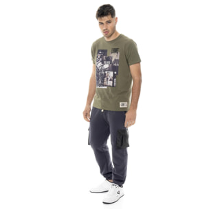 T-shirt uomo a manica corta in cotone, stampa Leone 1947 Graphics
