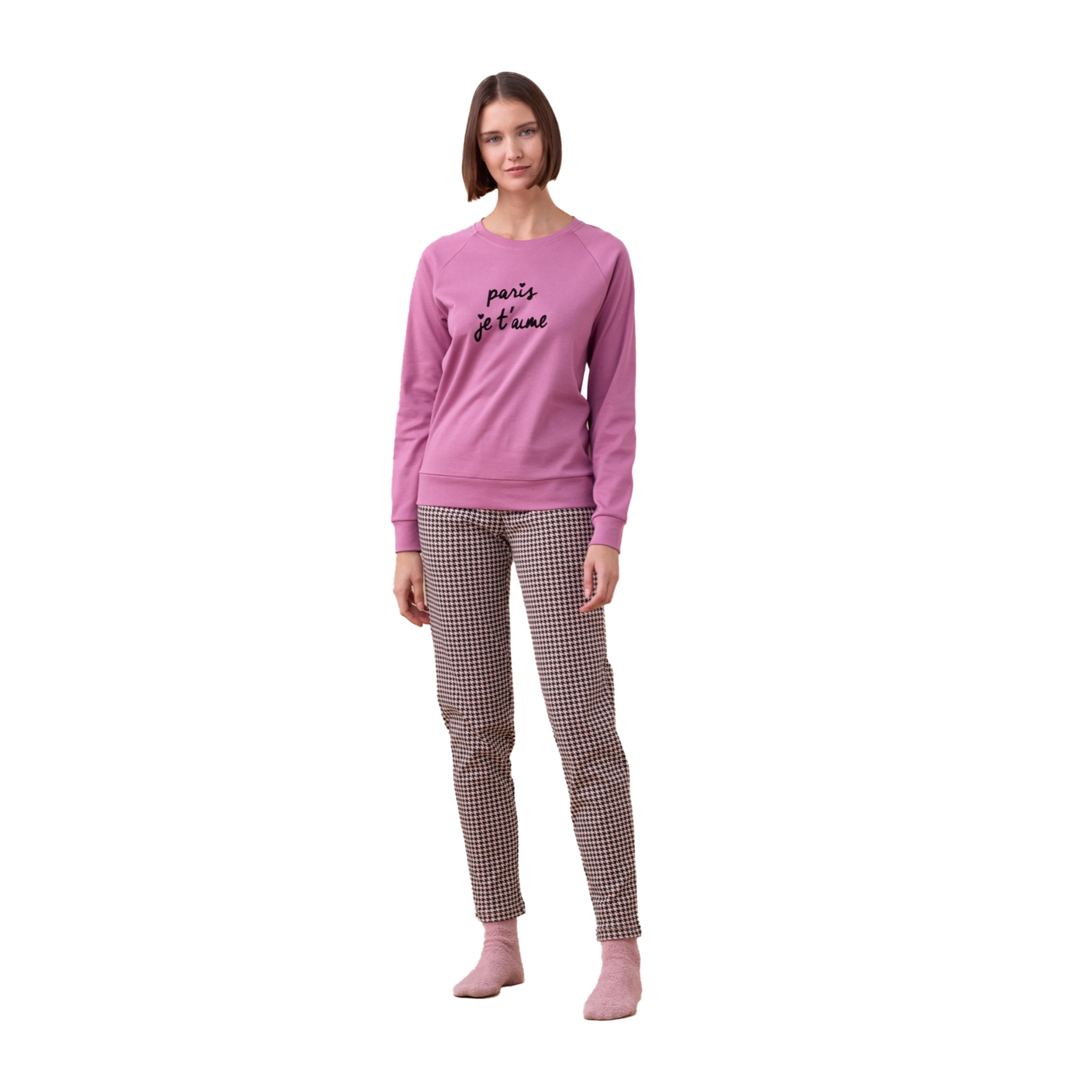 Pigiama donna caldo cotone articolo paris Noidinotte