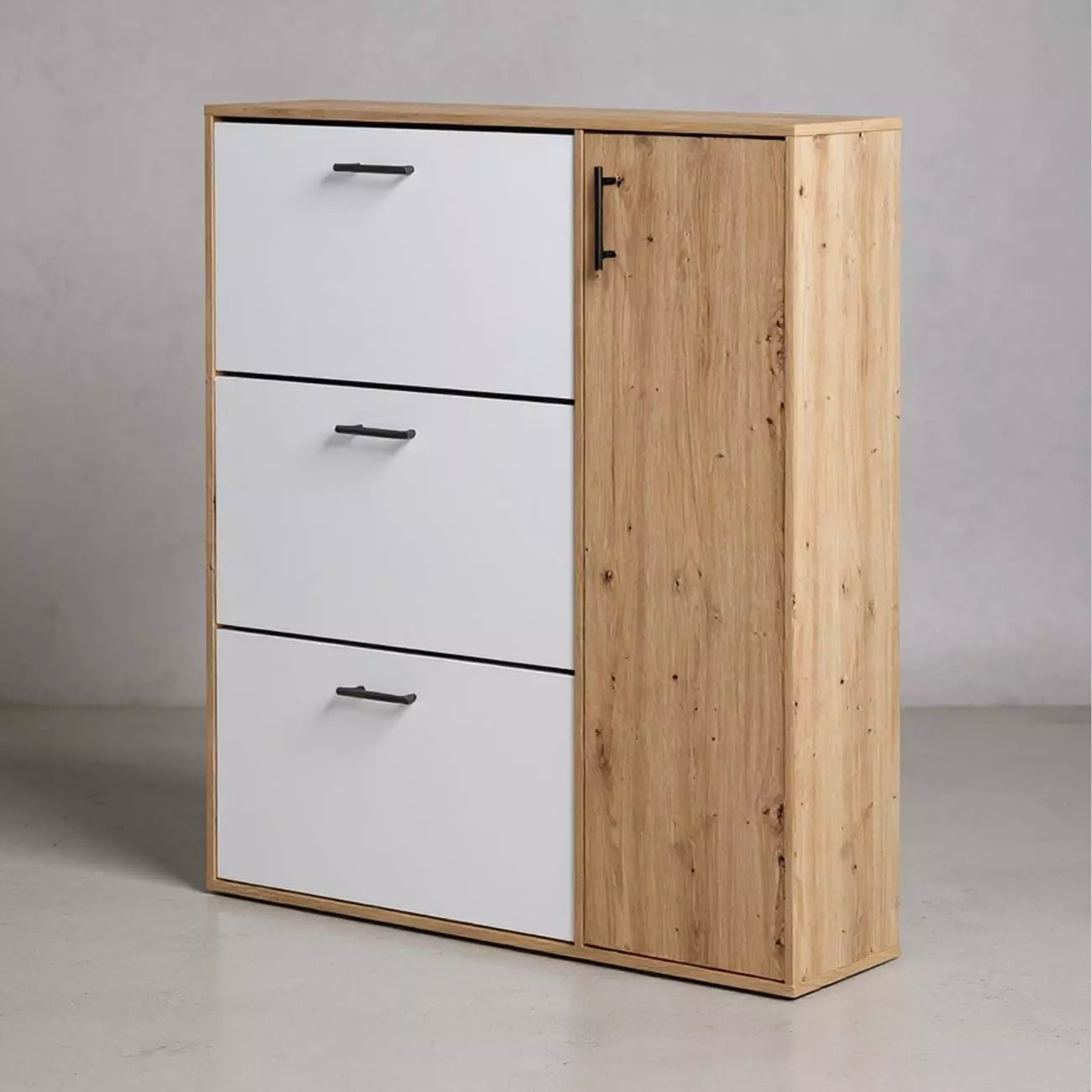 Zapatero Leia Blanco Artik (Blanco Mate) - Roble Nodi