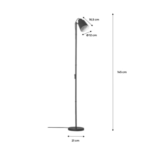 Lampadaire intérieur métal camel H 145cm Rémi