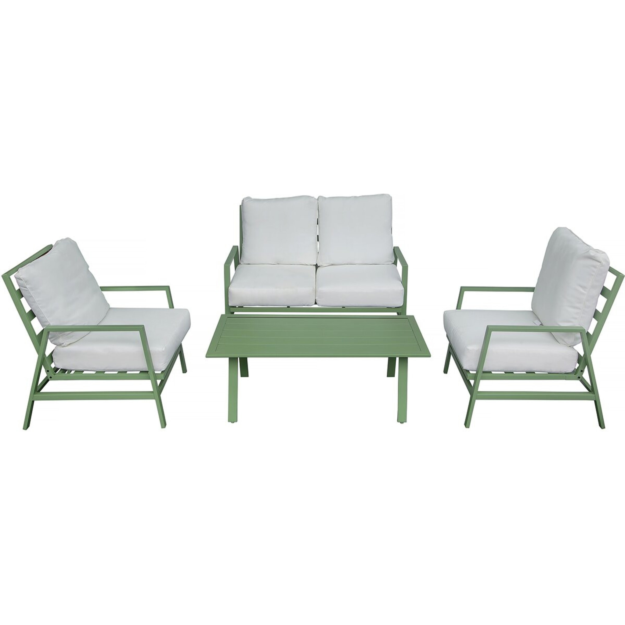 Salon de jardin en métal "Queens" - 4 places - Vert