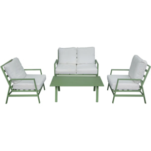 Salon de jardin en métal "Queens" - 4 places - Vert