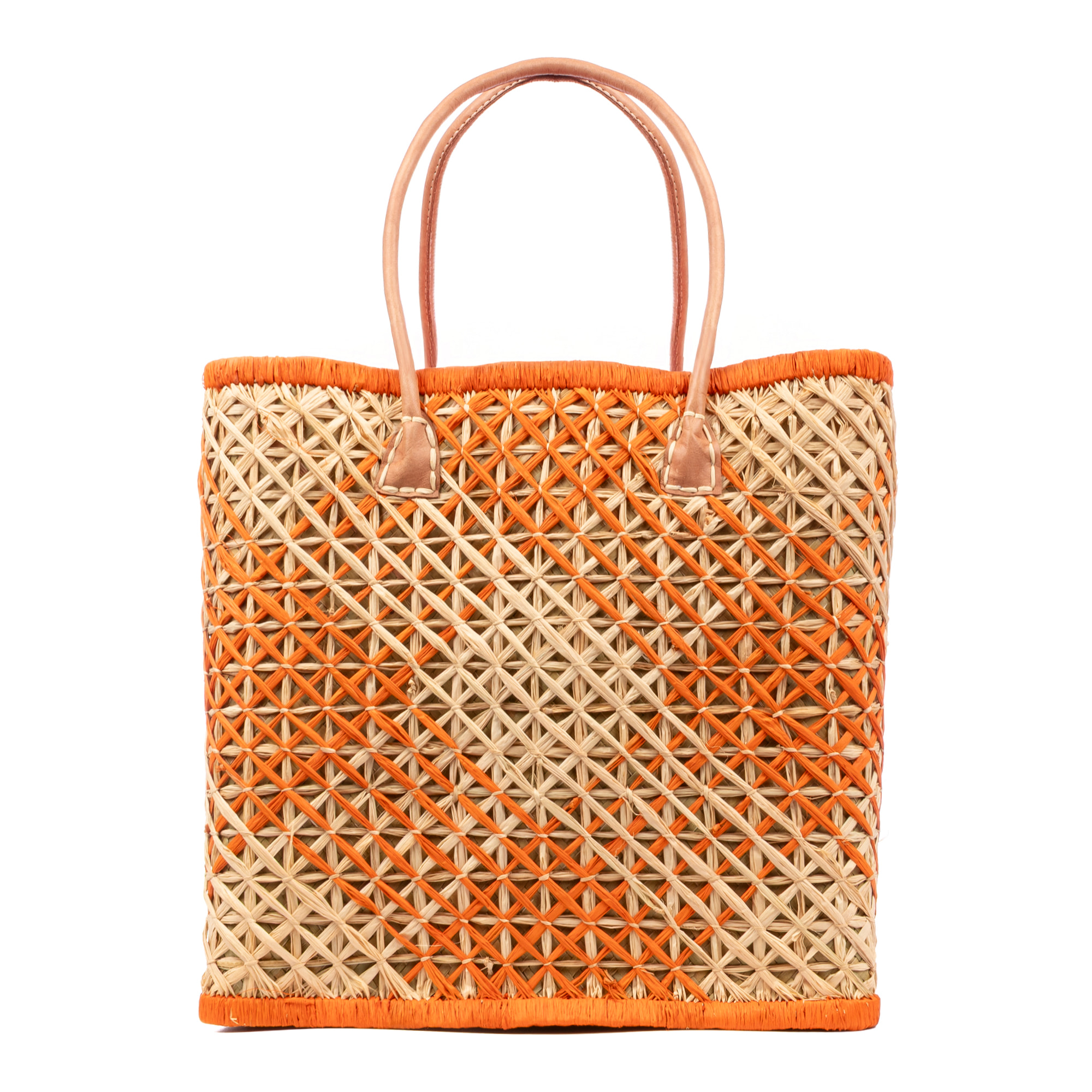 Zavattarello borsa a spalla donna. Realizzato in rafia e tessuto, con manici in pelle.