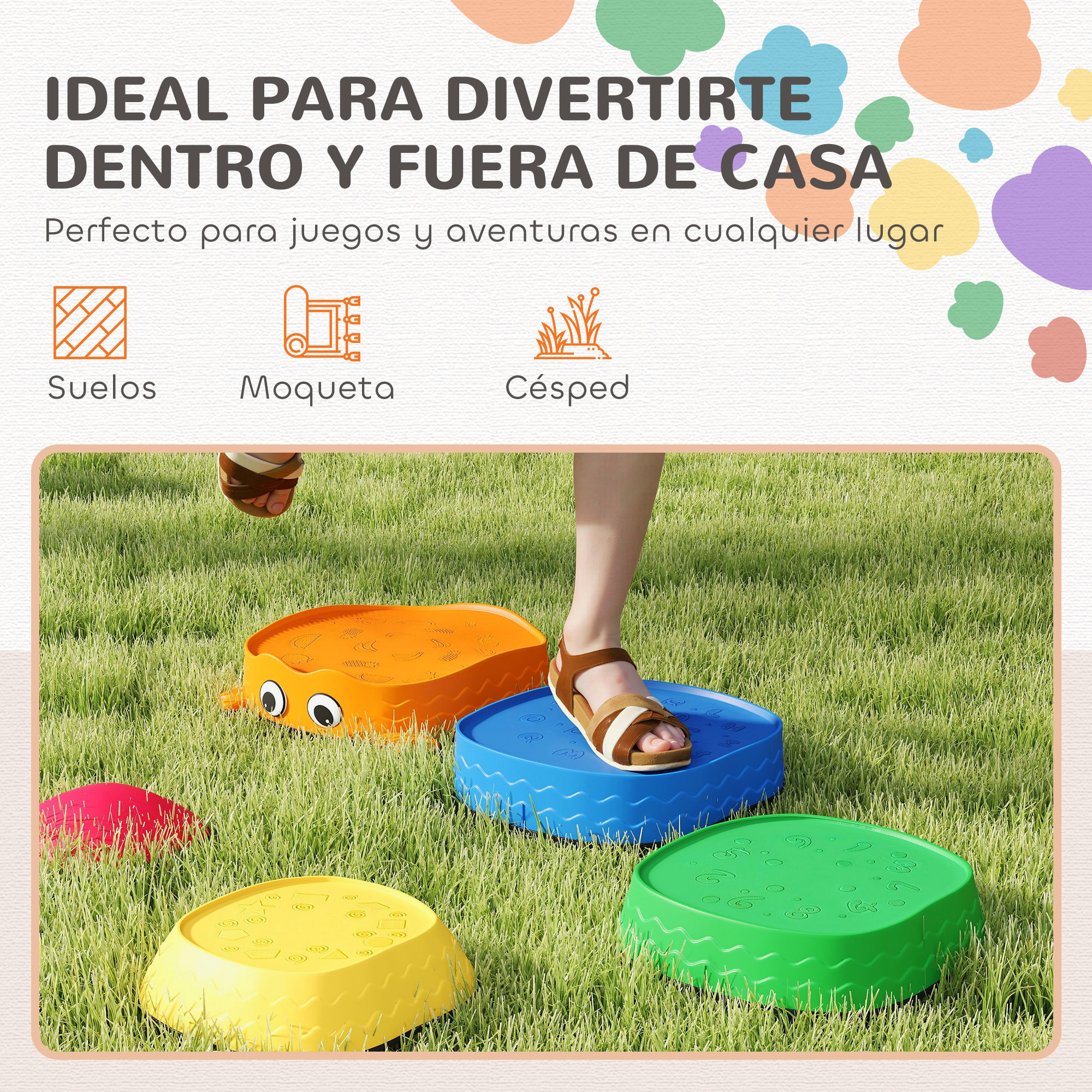 Conjunto de Piedras de Equilibrio para Niños Apilables de 5 Piezas Juego de Equilibrio para Niños de +2 Años Forma de Rana Antideslizantes para Interior y Exterior Multicolor