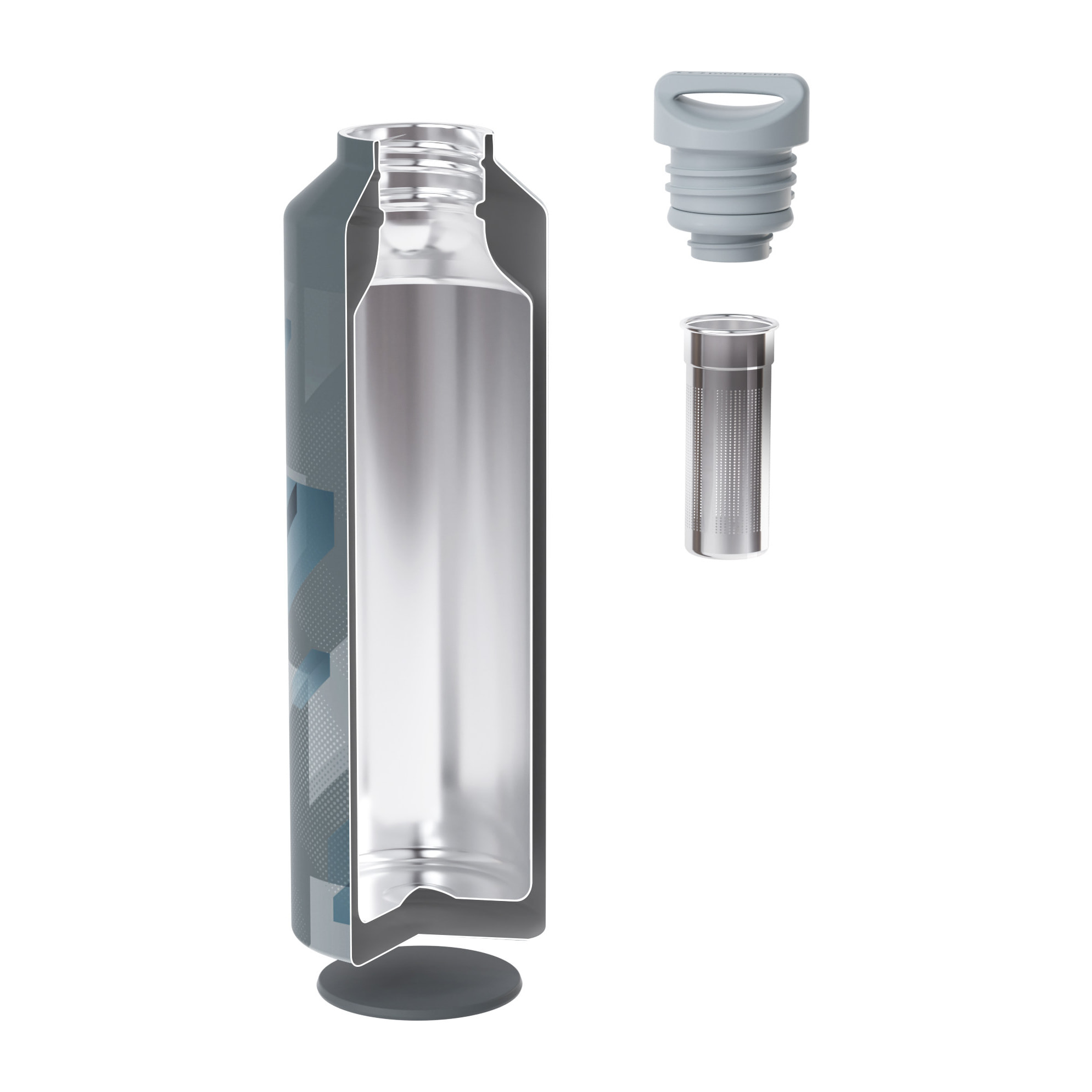 Bouteille isotherme avec infuseur Steel 500ml  Dimensions
