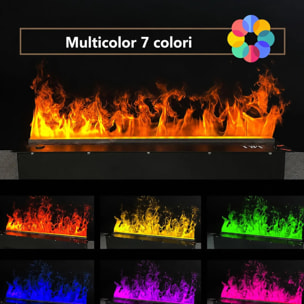 Vapor 100 - Inserto Camino Decorativo ad Acqua Senza Calore 100x17,8x22,7 cm con Effetto Fiamma a LED 3D Nero