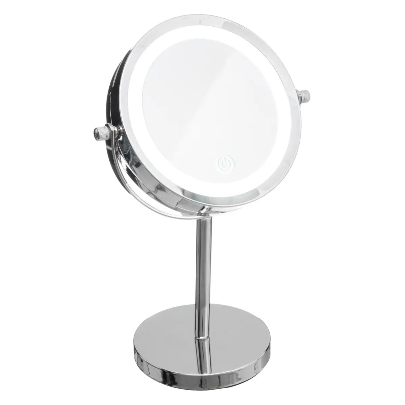 Miroir avec pied à led 19cm métal chromé