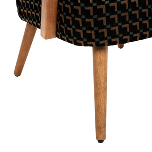 Fauteuil Chiara noir tissu chenille