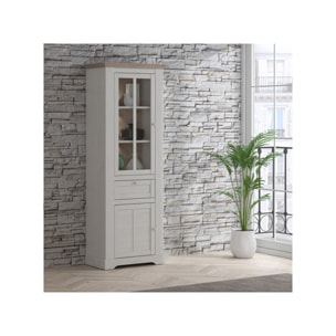 Vitrine en bois effet chêne clair blanchi L75cm - ILONA
