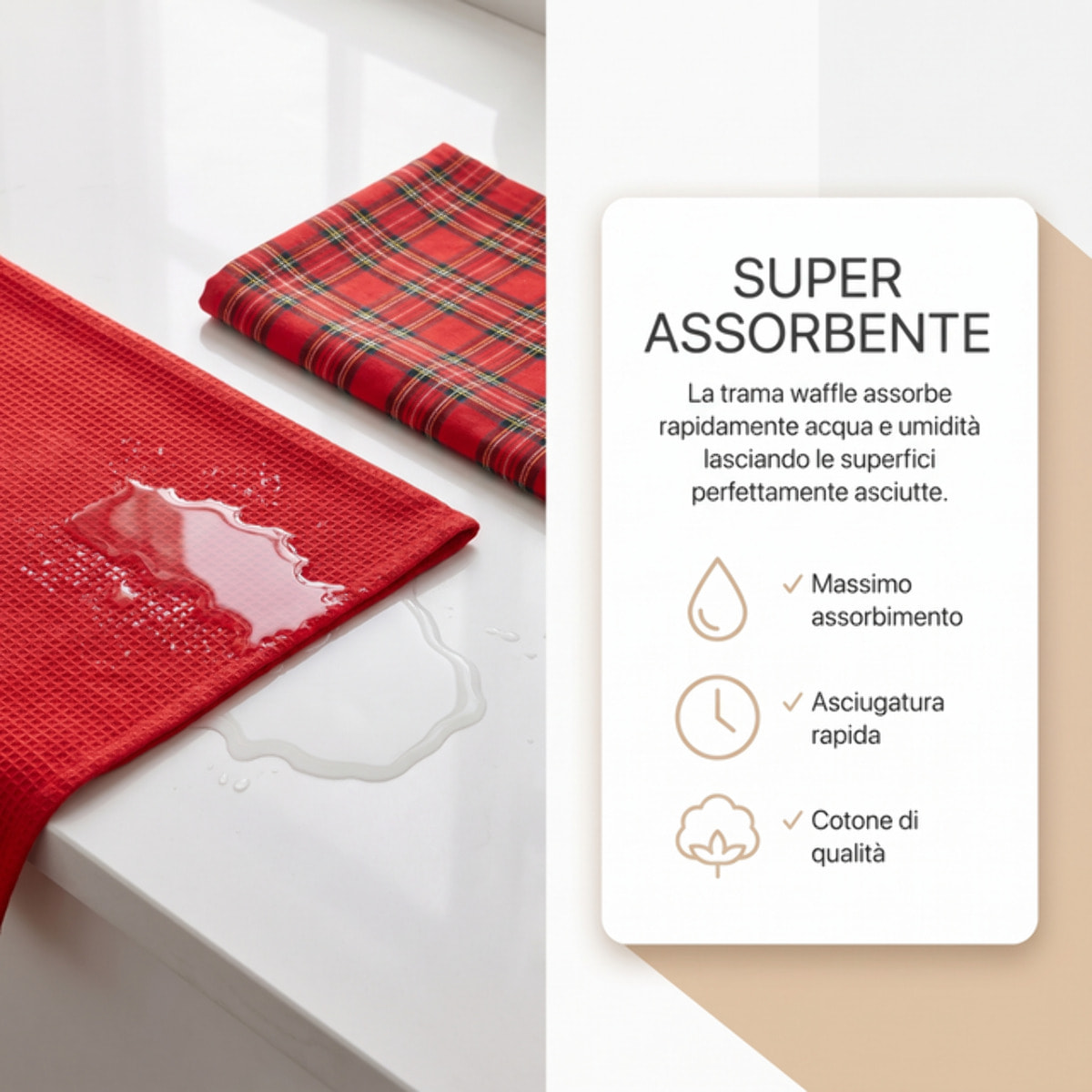 Set strofinacci in cotone - ROSSO