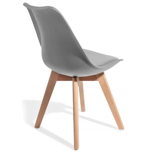 Tomasucci Lot de 4 Chaises KIKI EVO WOOD - GRIS